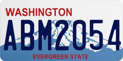 WA license plate ABM2054