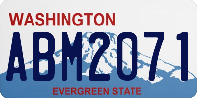WA license plate ABM2071
