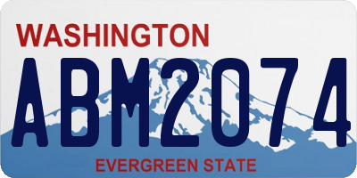 WA license plate ABM2074