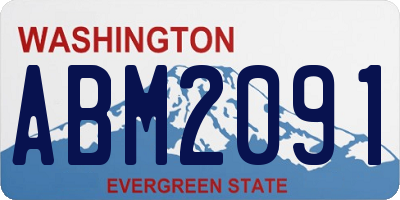WA license plate ABM2091