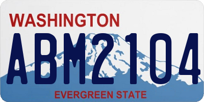 WA license plate ABM2104