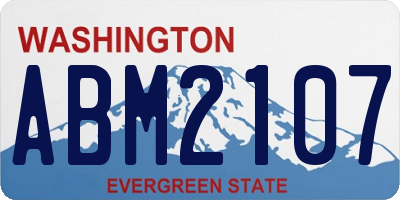 WA license plate ABM2107