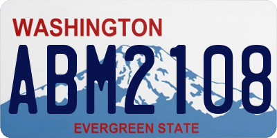 WA license plate ABM2108