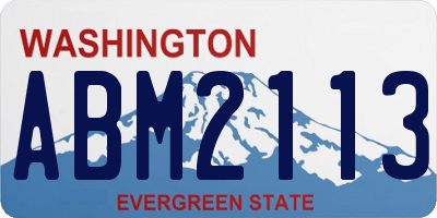 WA license plate ABM2113