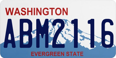 WA license plate ABM2116