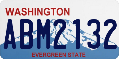 WA license plate ABM2132