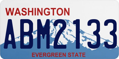 WA license plate ABM2133