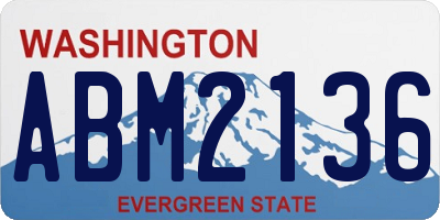 WA license plate ABM2136