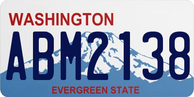 WA license plate ABM2138