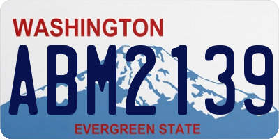 WA license plate ABM2139