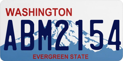 WA license plate ABM2154
