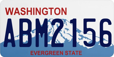 WA license plate ABM2156