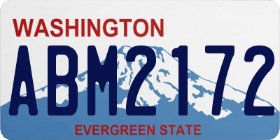 WA license plate ABM2172