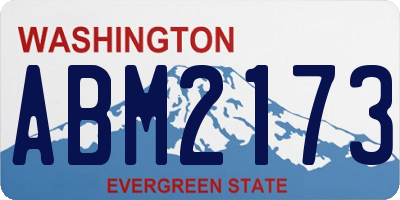 WA license plate ABM2173