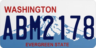 WA license plate ABM2178