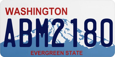 WA license plate ABM2180