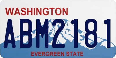 WA license plate ABM2181