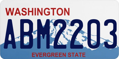 WA license plate ABM2203