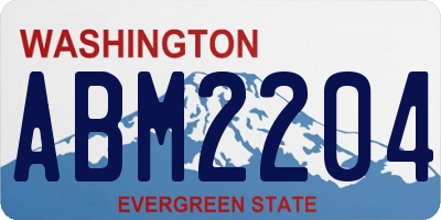 WA license plate ABM2204