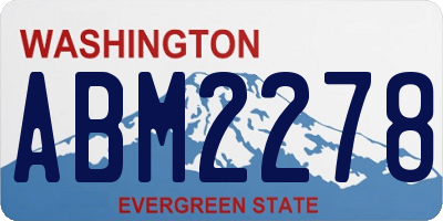 WA license plate ABM2278