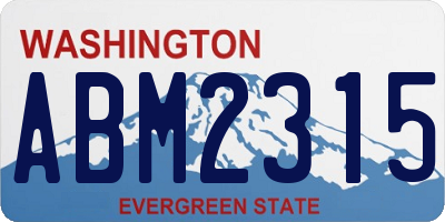 WA license plate ABM2315