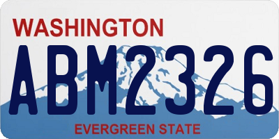 WA license plate ABM2326