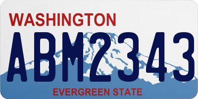 WA license plate ABM2343
