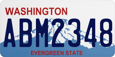 WA license plate ABM2348
