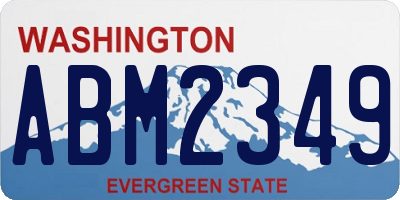 WA license plate ABM2349