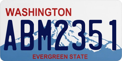 WA license plate ABM2351