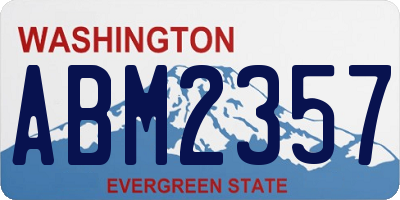 WA license plate ABM2357