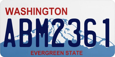 WA license plate ABM2361