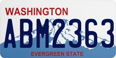 WA license plate ABM2363