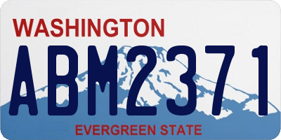 WA license plate ABM2371