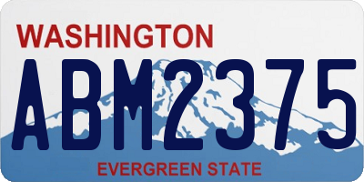 WA license plate ABM2375