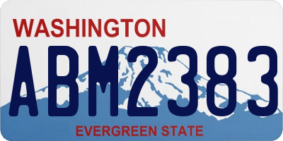 WA license plate ABM2383