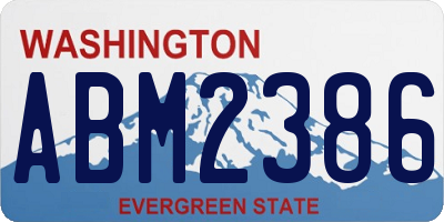 WA license plate ABM2386