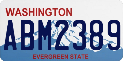 WA license plate ABM2389