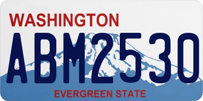 WA license plate ABM2530