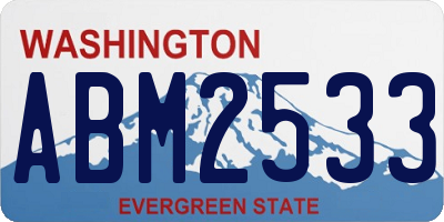 WA license plate ABM2533