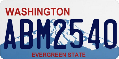 WA license plate ABM2540