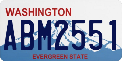 WA license plate ABM2551