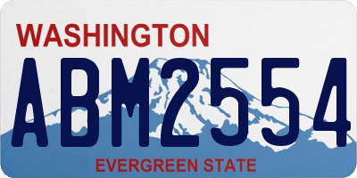 WA license plate ABM2554
