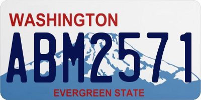 WA license plate ABM2571