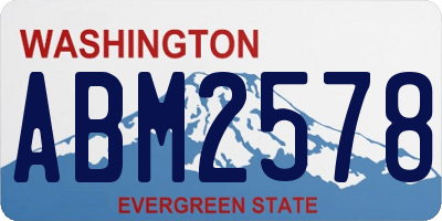 WA license plate ABM2578