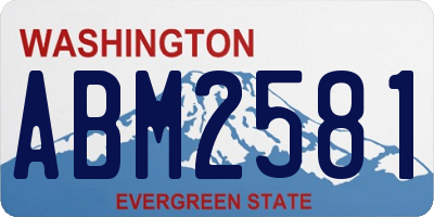 WA license plate ABM2581
