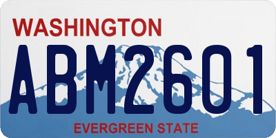 WA license plate ABM2601