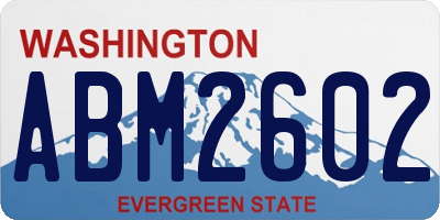 WA license plate ABM2602