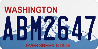 WA license plate ABM2647