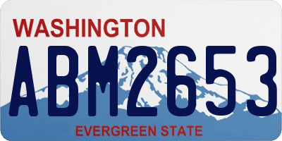 WA license plate ABM2653
